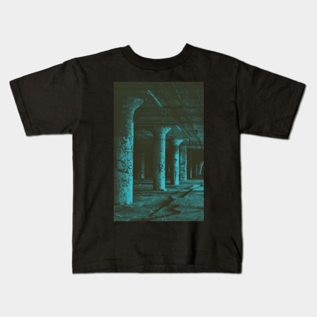 Liminal Space Urban Exploration Kids T-Shirt by Digital GraphX